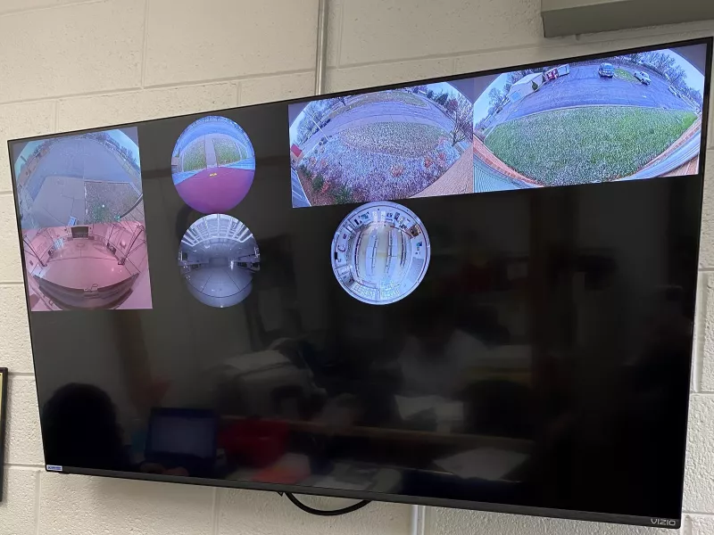 Camera views on monitor