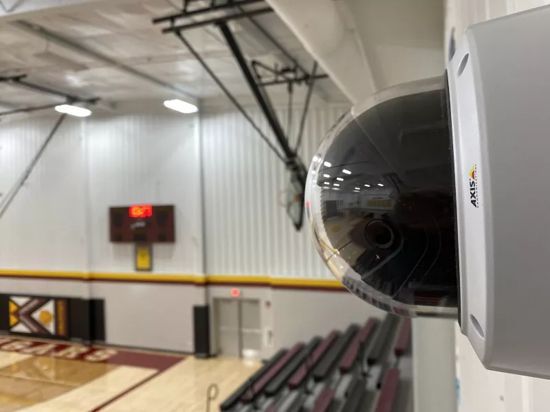 P3807 in foreground in gym of school