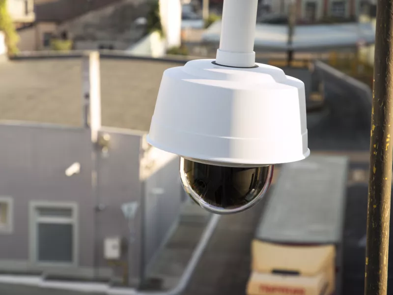 Network camera installed on logistics centre roof