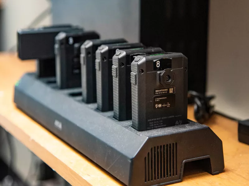 Axis body worn docking station