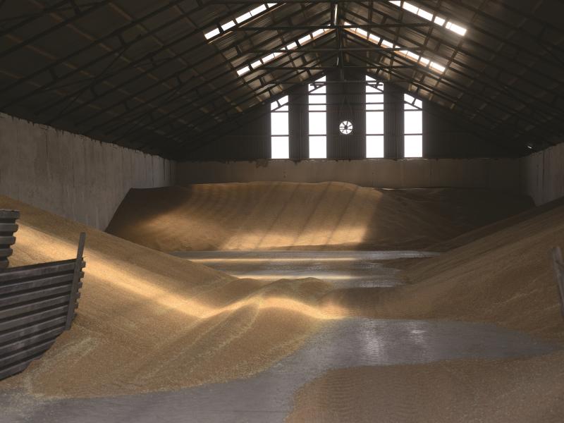 Barn that stores grain.