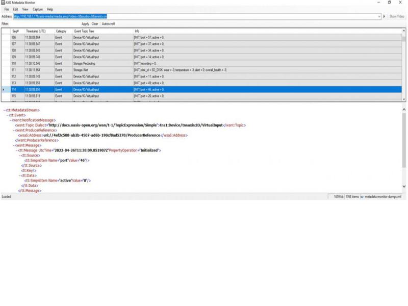 metadata monitor tool interface