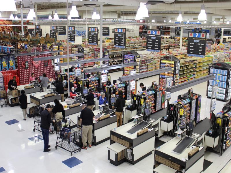 Overview of the checkouts at Crest Foods