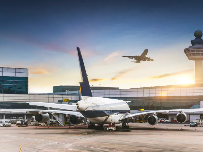 Airport planes sunrise