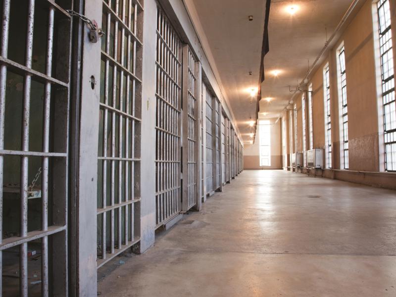 prison interior, corridor, cells