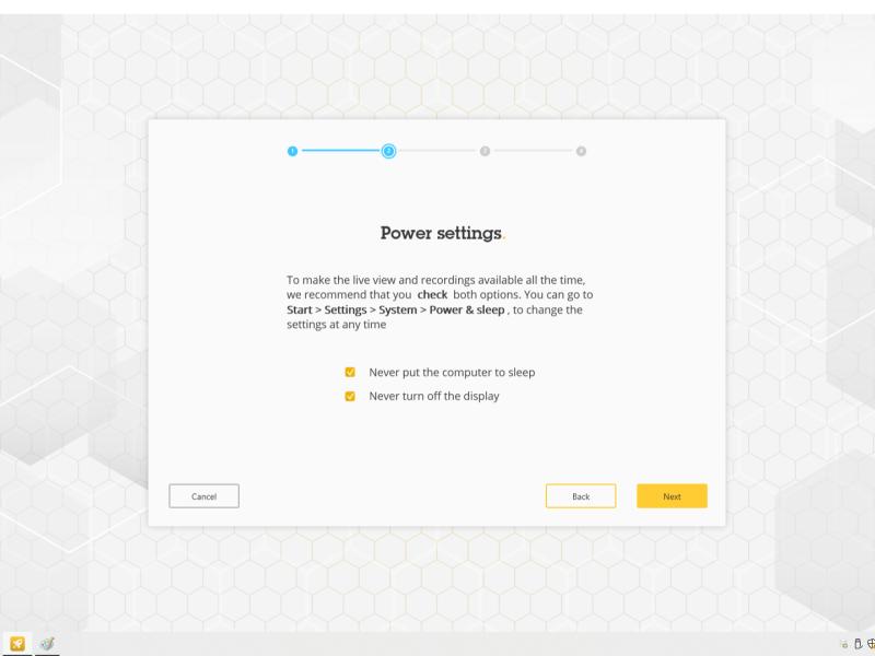 AXIS Recorder Toolbox Screenshot, Power setting view