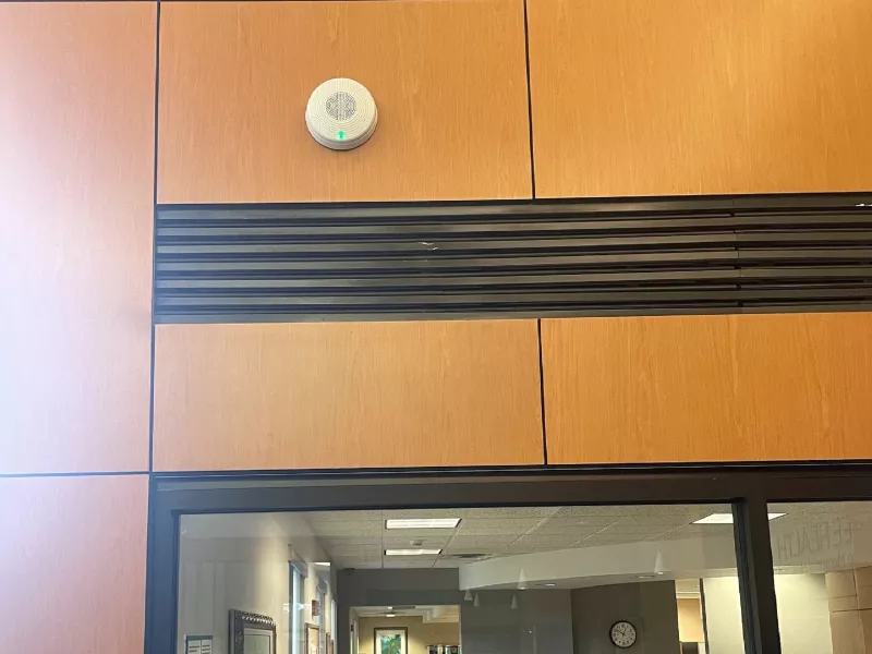 Sound projector on wall in Lee Health hospital