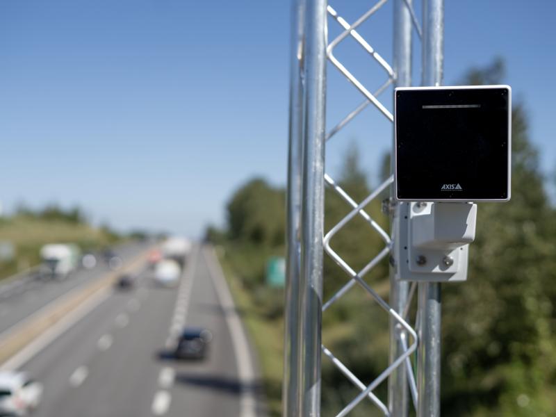 AXIS D2210-VE Radar installed overlooking a highway