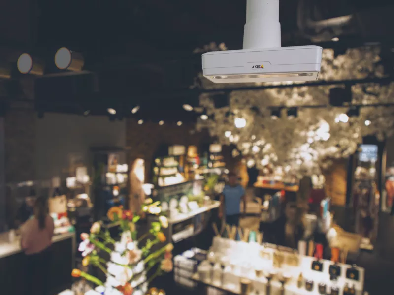 AXIS P8815-2 white pendant mount store ceiling