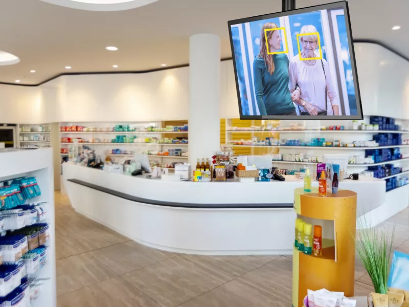 pharmacy interior modified with monitor