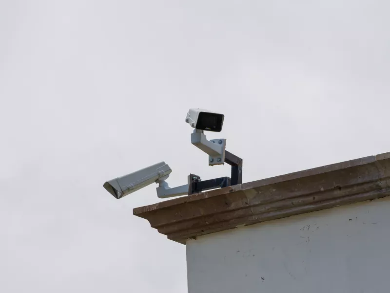 Cameras on rooftop of Anahuac University building