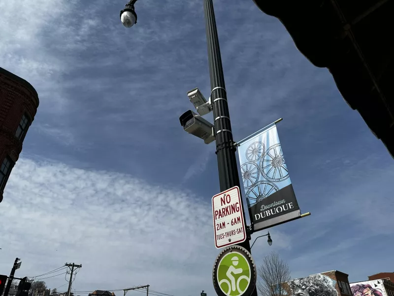 Cameras mounted on pole