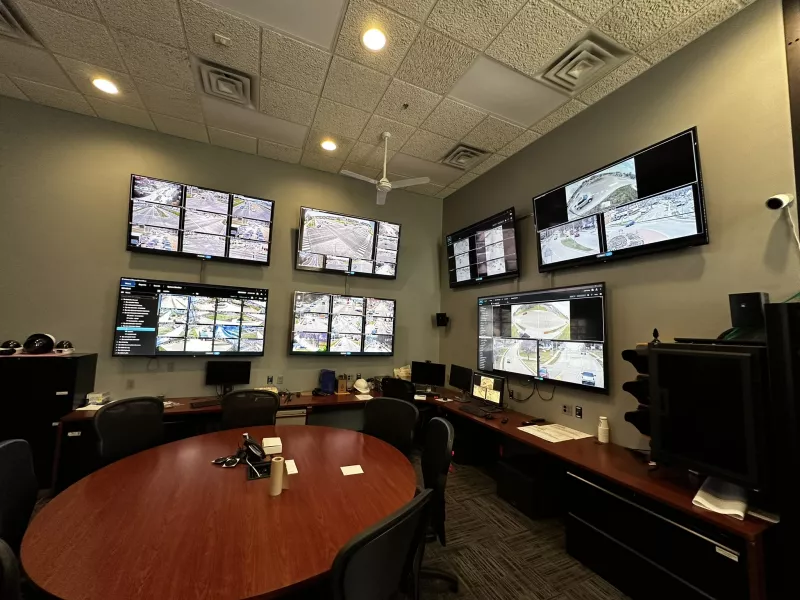 Monitors on wall to view streaming video