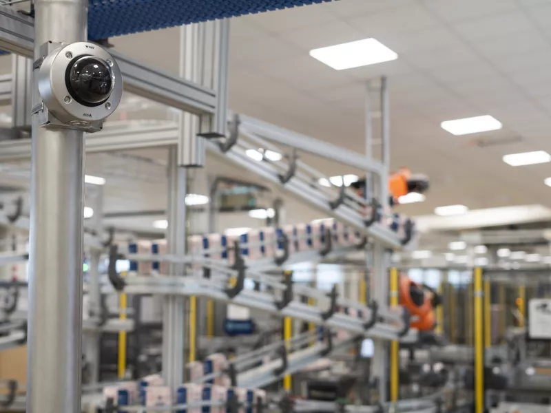 Dome camera monitoring food production process