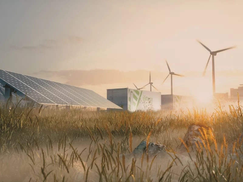 solar panels wind turbines