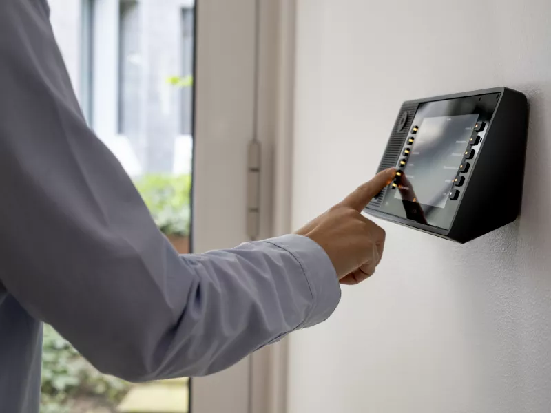 Network paging console on wall