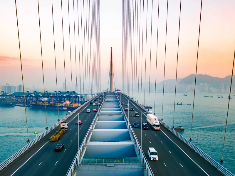 traffic over a bridge