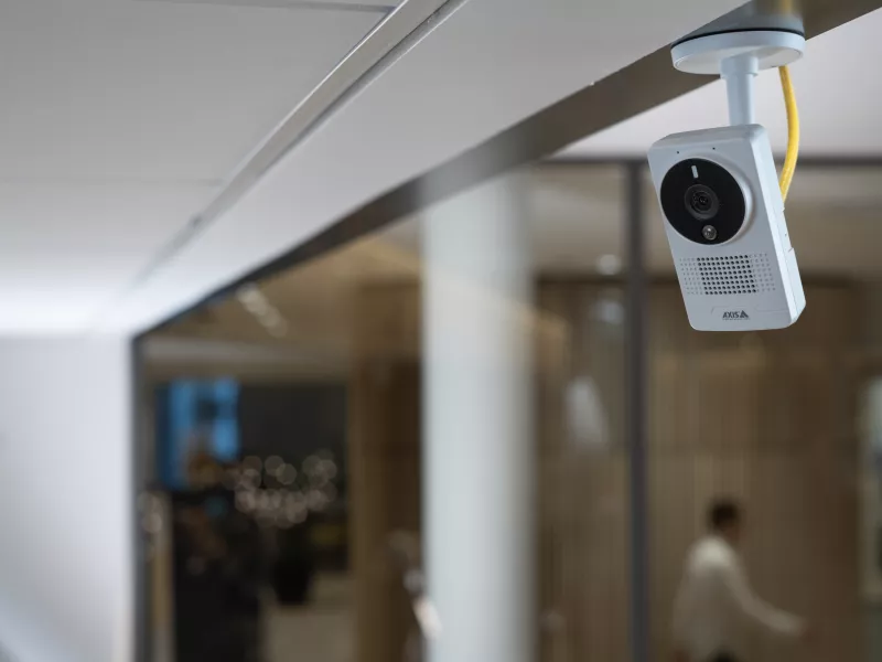 Mounting kit and camera in office building
