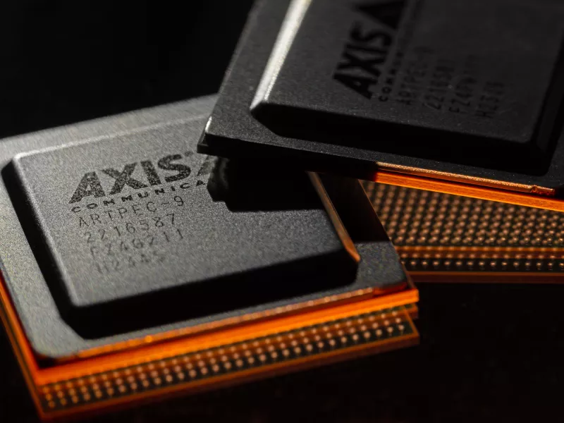 ARTPEC-9 chip with glowing background