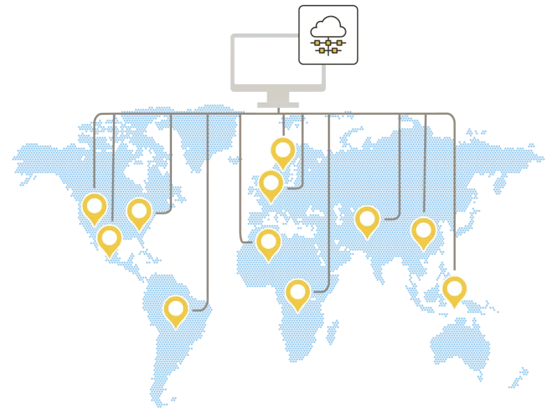 illustartion world map AXIS Audio Manager Center