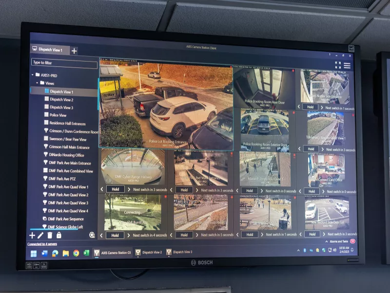 Police dispatch monitor on university campus