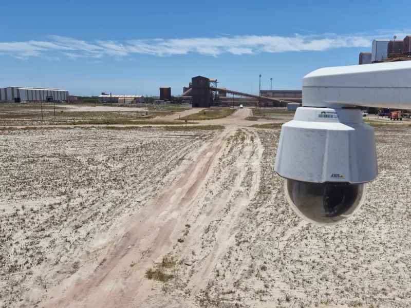 Camera showing environment its is surveilling in Brazil port