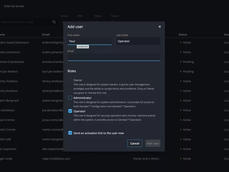 Managing users in Genetec Security Center SaaS