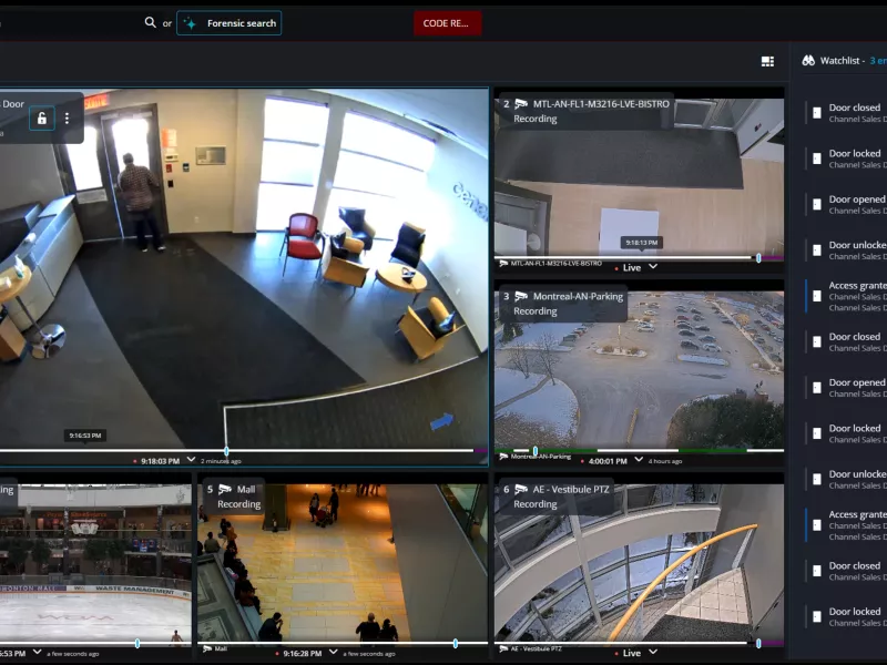 Access control events live monitoring in Genetec Security Center SaaS