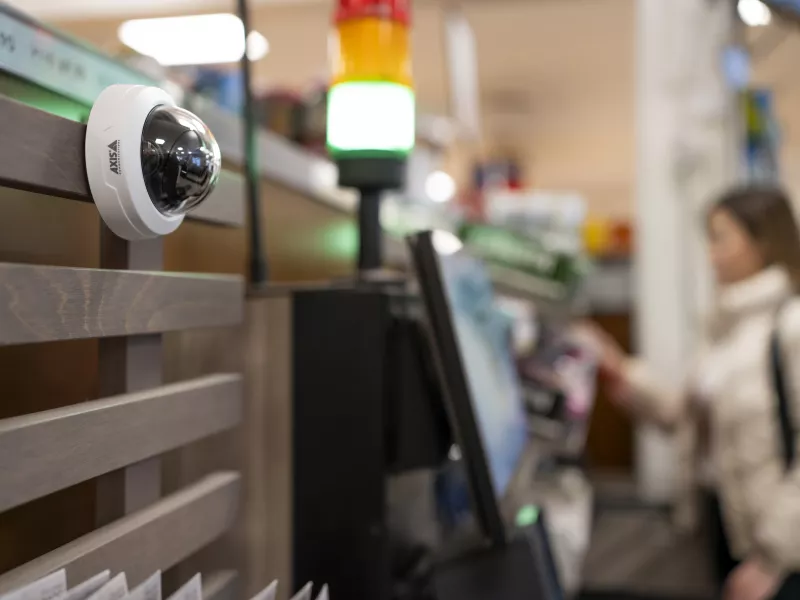 AXIS F4108 Dome Sensor in retail setting.