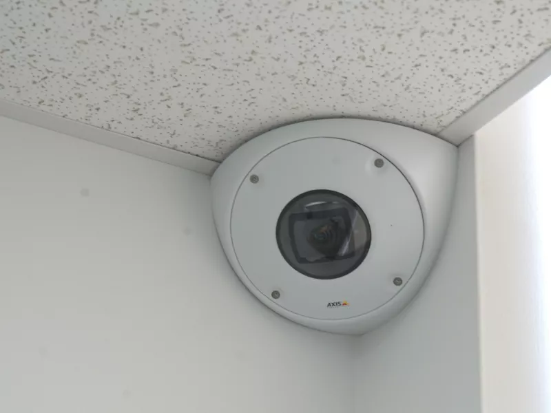 Corner mounted camera