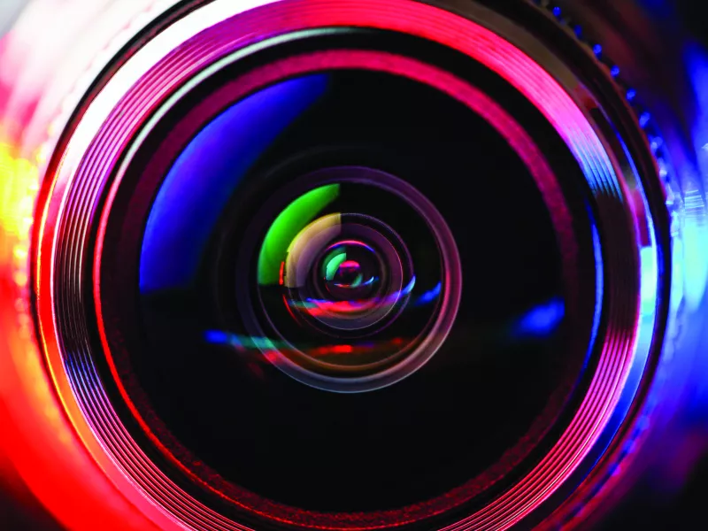 Close up of a camera lens