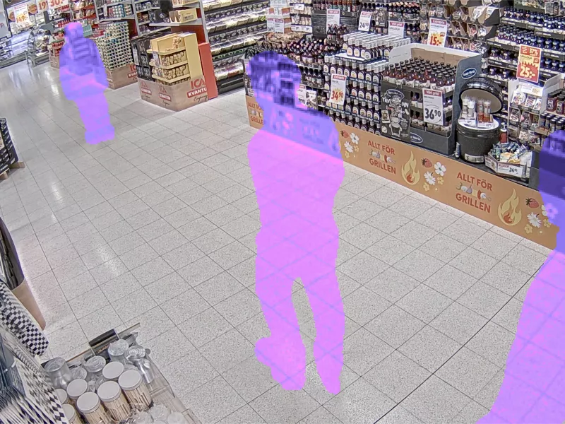 AXIS Live Privacy Shield masking people in store