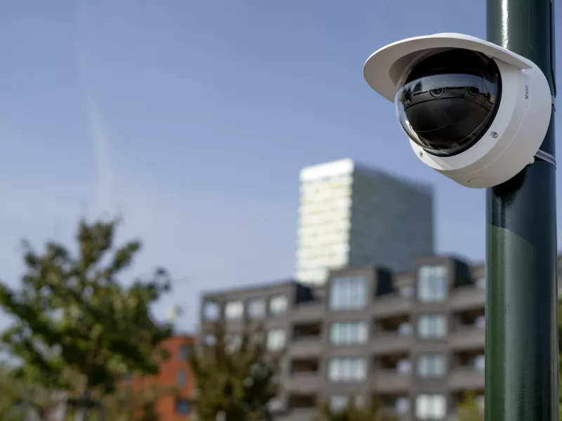 multisensor camera mounted on pole