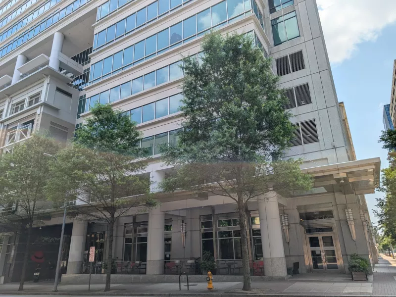 Red Hat building exterior at ground level