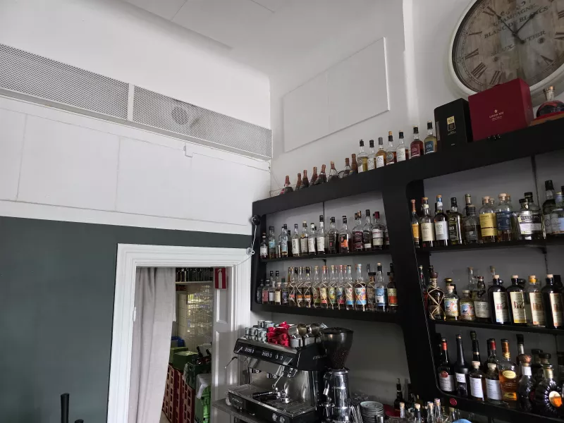 Wide view of Axis camera covering bar area