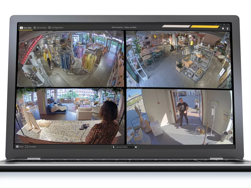 AXIS Camera Station Edge open on laptop