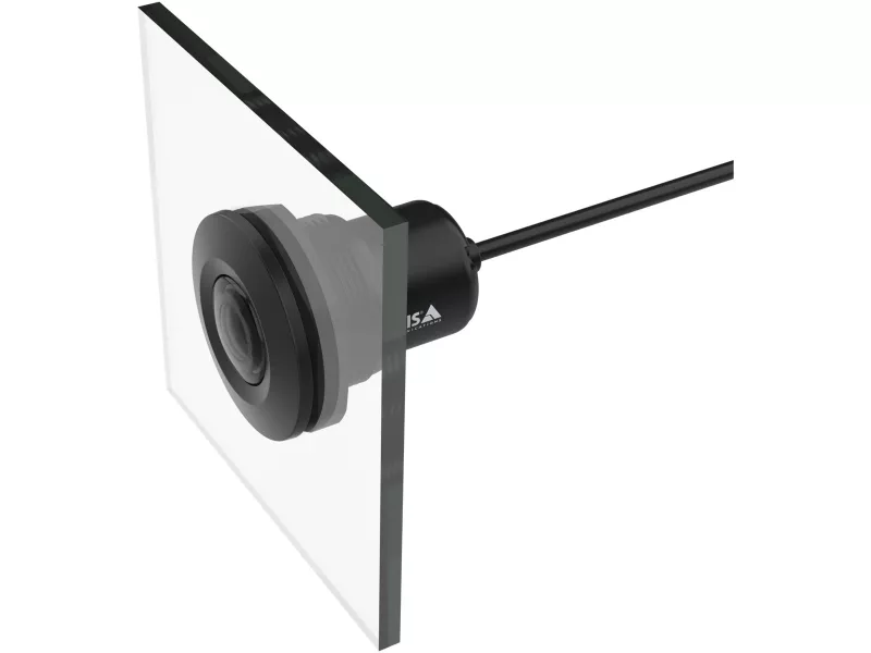 AXIS TF1202-RE Recessed Mount com AXIS F2107-RE visto do seu ângulo esquerdo.