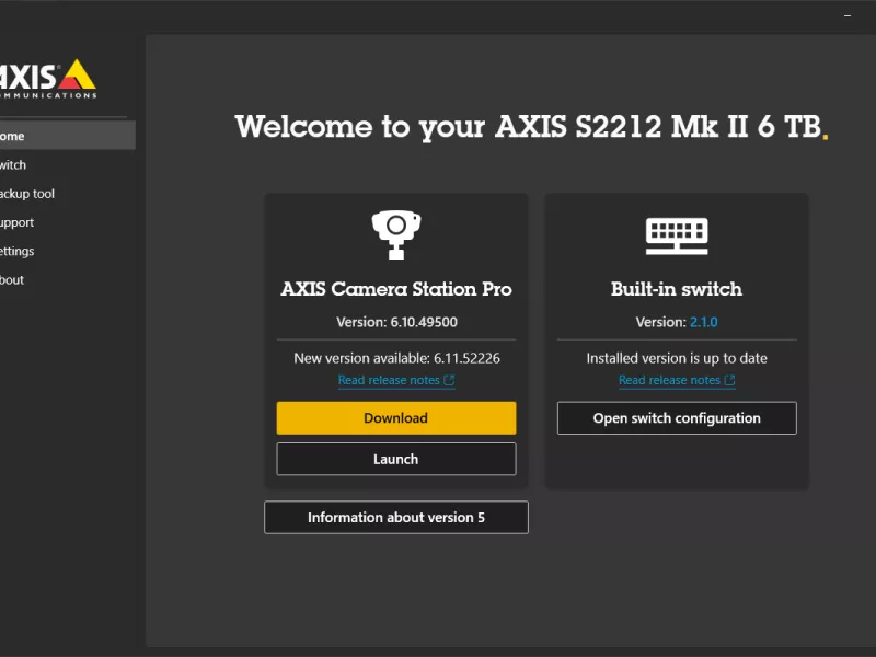 AXIS Recorder toolbox interface