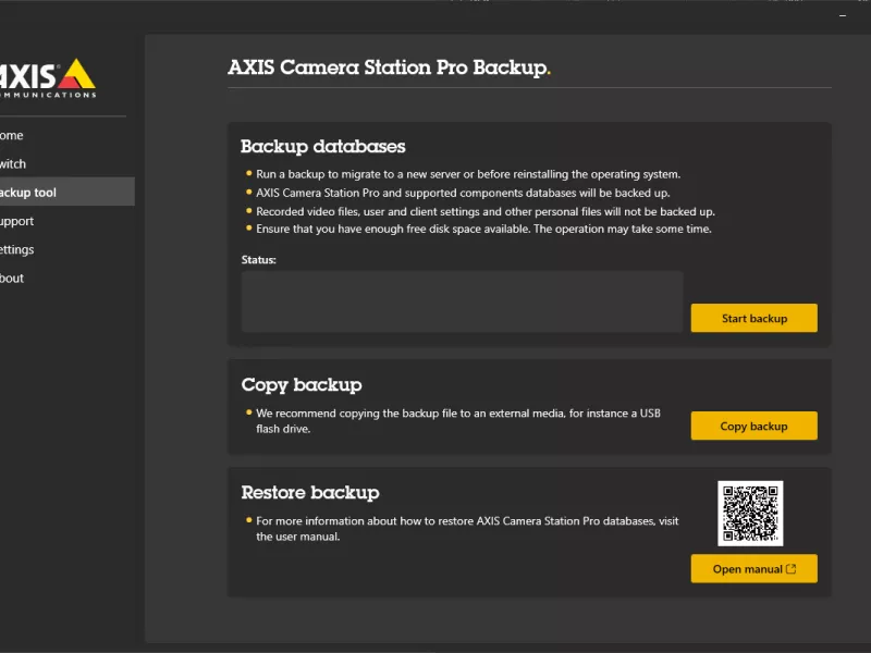 AXIS Recorder toolbox interface