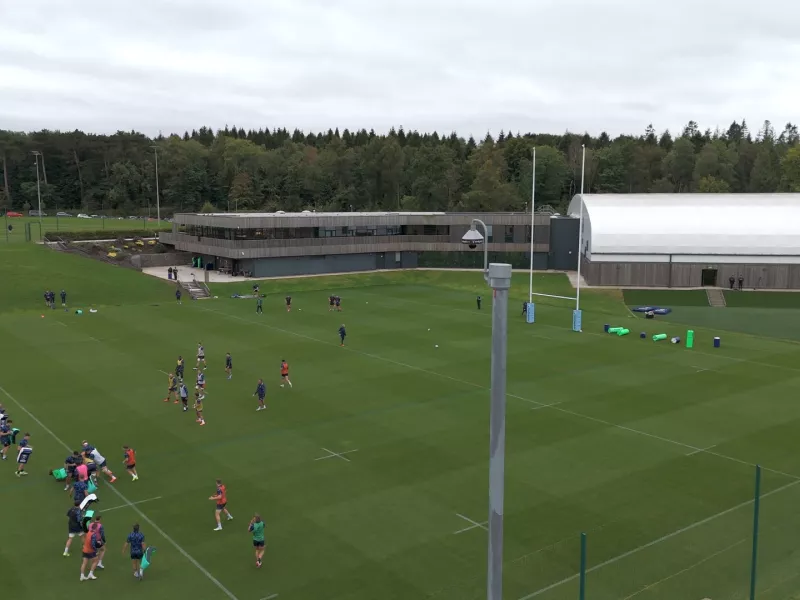 Camera overlooking Bristol Bears Rugby training pitch
