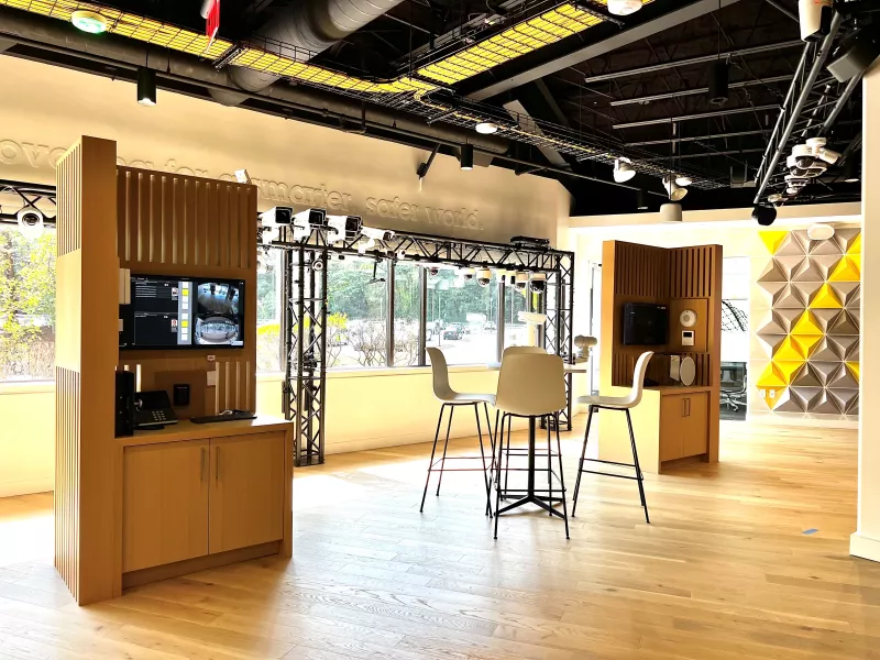 Boston Axis Experience Center Interactive Showroom featuring cutting-edge Axis IP cameras, audio systems, and access control solutions for hands-on security demonstrations