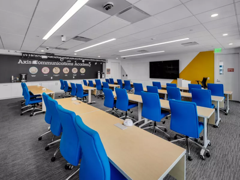 Fort Lauderdale Axis Experience Center training room providing hands-on learning and demonstrations of advanced security solutions and technology.