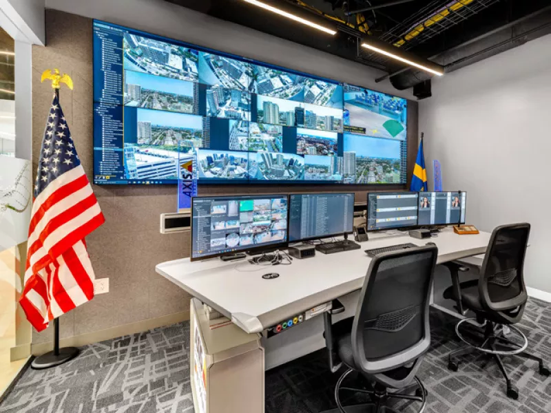 Fort Lauderdale security operations center showcasing advanced video surveillance, access control, and real-time security monitoring solutions.