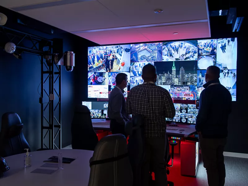 New York City Axis Experience Center Security Operations Center showcasing advanced Axis security technology for real-time monitoring and threat detection.