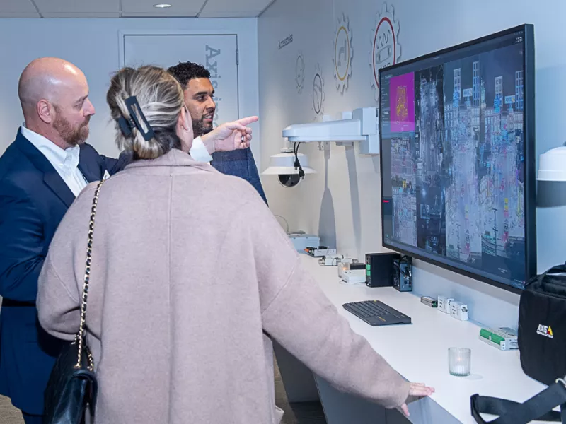 New York City Axis Experience Center Speakeasy Event featuring exclusive networking, presentations, and demonstrations of Axis security solutions.