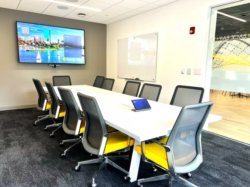 Boston Axis Experience Center Back Bay Conference Room designed for hosting meetings and strategic planning sessions focused on security solutions.