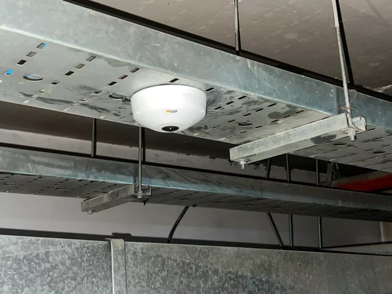 Shot of a dome camera at Distrito Capitalinas