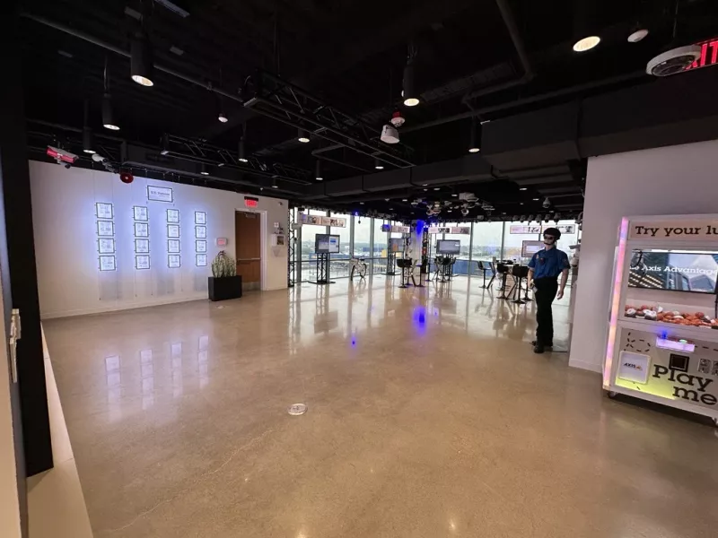 Minneapolis Axis Experience Center innovation center featuring interactive demonstrations of advanced security solutions and cutting-edge technology.