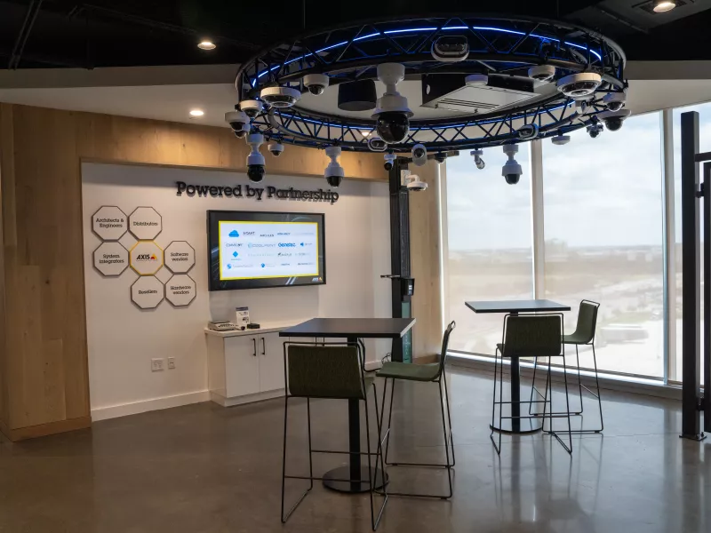 Axis Communications Dallas Axis Experience Center partnership wall