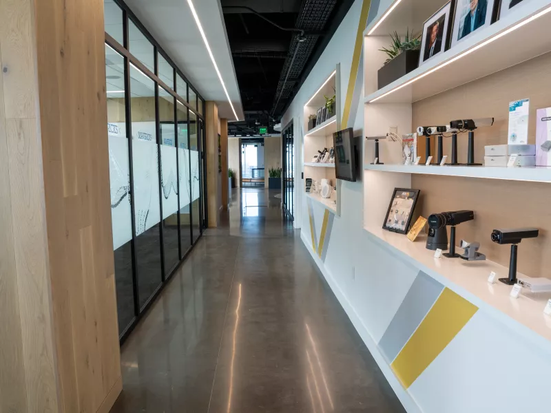 Dallas Axis Experience Center Axis Communications timeline wall 